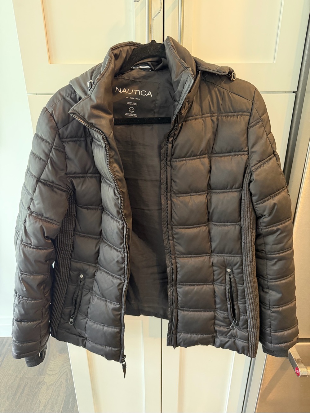 Nautica Women’s Quilted Puffer Jacket - Charcoal Gray